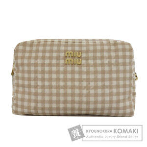Miu Miu Checked Nylon Cosmetic Pouch